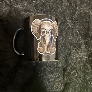 Cute Elephant Black Mug